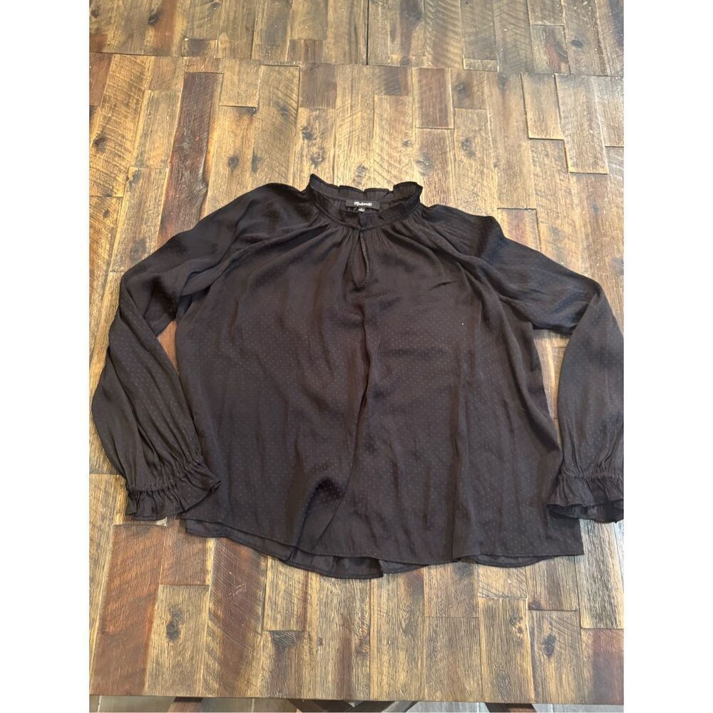 Madewell poet blouse in black size small silky